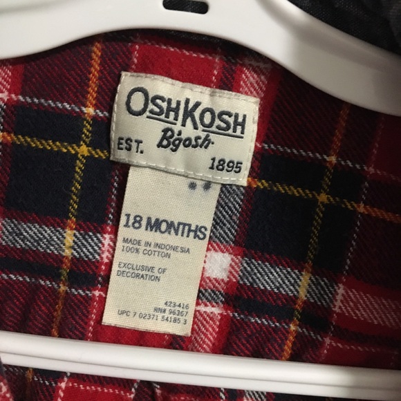 Osh’gosh Red Flannel | 18-24M | GUC - Picture 4 of 4